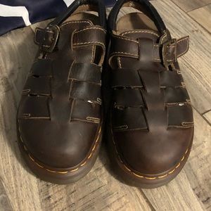 Men’s Dr Martens Brown Leather Fisherman Slide on Size 12